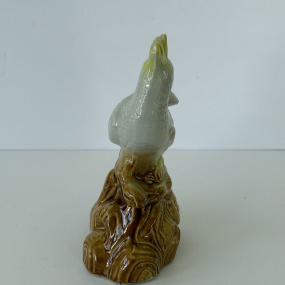 Vintage Ceramic Cockatoo Figurine Yellow & Brown Bird Design Made In Brazil - Picture 4 of 7